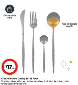 Coles Crinkle Texture Cutlery offer