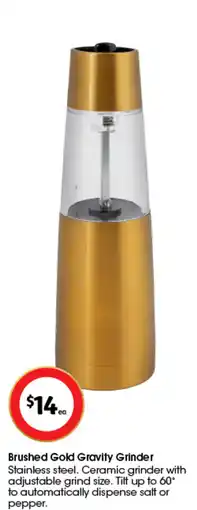 Coles Brushed Gold Gravity Grinder Stainless steel offer