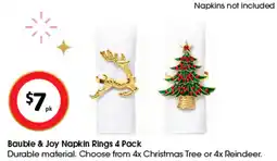 Coles Bauble & Joy Napkin Rings offer