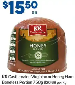 Foodland KR Castlemaine Virginian or Honey Ham Boneless Portion offer