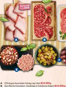 Foodland B. San Marino Cacciatori, Casalingo or Calabrese Salami offer