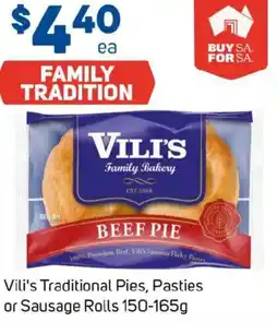 Foodland Vili's Traditional Pies, Pasties or Sausage Rolls offer