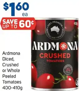 Foodland Ardmona Diced, Crushed or Whole Peeled Tomatoes offer