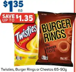 Foodland Twisties, Burger Rings or Cheetos offer