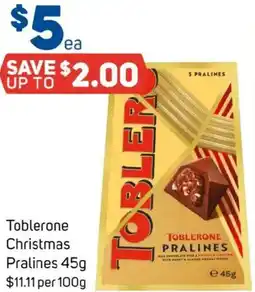 Foodland Toblerone Christmas Pralines offer