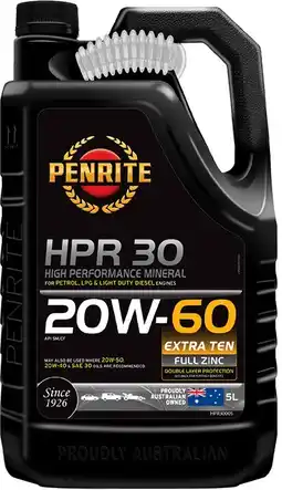 Autopro Penrite HPR 30 20W-60 High Performance Mineral 5L offer
