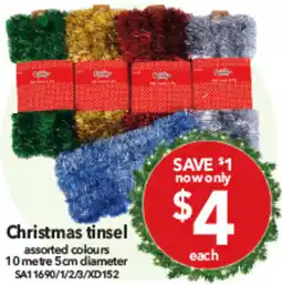 Cheap as Chips Christmas tinsel offer