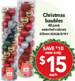 Cheap as Chips Christmas baubles offer