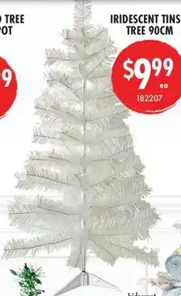 Red Dot IRIDESCENT TINSEL TREE 90CM offer