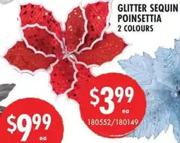 Red Dot Glitter sequin poinsettia offer