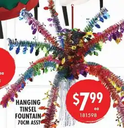 Red Dot Hanging tinsel fountain offer