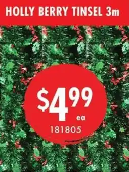 Red Dot Holly berry tinsel offer