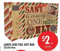 Red Dot Large luxe foil gift bag offer