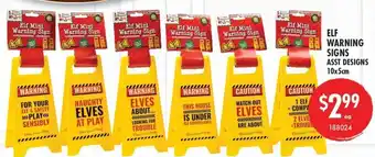Red Dot Elf Mini Warning Sign offer