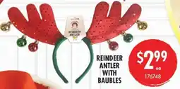 Red Dot Reindeer antler with baubles offer