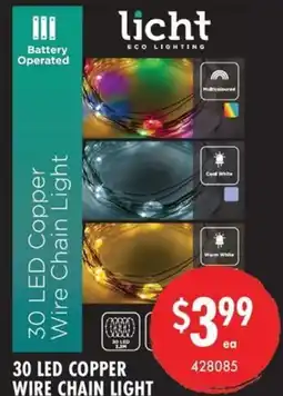 Red Dot 30 led copper wire chain light offer