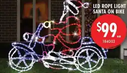 Red Dot LED rope light santa on bike offer