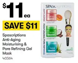 BIG W Spascriptions Anti-Aging Moisturising & Pore Refining Gel Mask offer