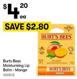 BIG W Burts Bees Moisturising Lip Balm - Mango offer