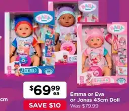 Toyworld Emma or Eva or Jonas Doll offer
