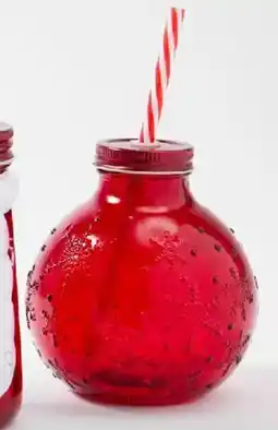 Kmart Red Bauble Drink Jar and Straw offer
