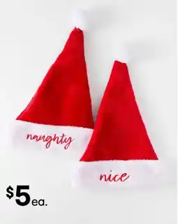 Kmart Naughty-or-nice santa hat assorted offer