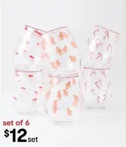 Kmart 6 Novelty Stemless Glasses offer