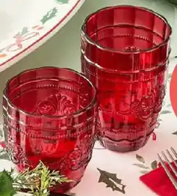 Kmart Red Ornate Highball Glasses offer