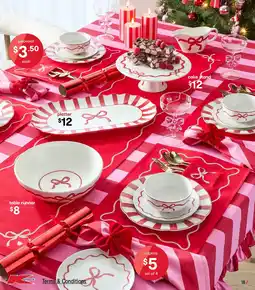 Kmart Pink/Red Stripe Extra Large Tablecloth offer