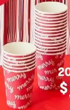 Kmart Christmas Paper Cups offer