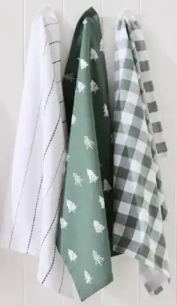 Kmart Christmas Natural Trees Tea Towels offer