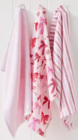Kmart Pink Bow Tea Towels offer