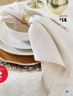 Kmart Gold Look Metallic Napkins offer