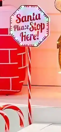 Kmart Solar LED Light Up Santa Stop Here Stake offer