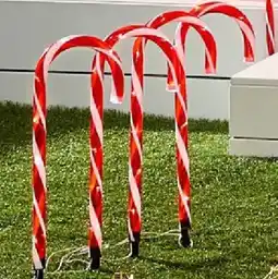 Kmart Solar Powered LED Light Up Candy Cane Stakes offer