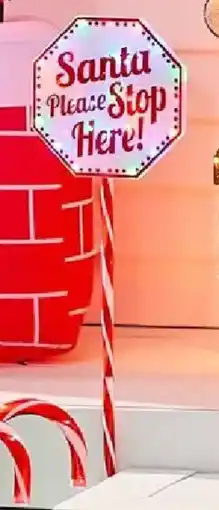 Kmart Solar LED Light Up Santa Stop Here Stake offer