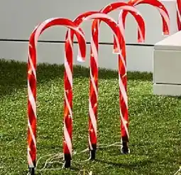 Kmart Solar Powered LED Light Up Candy Cane Stakes offer