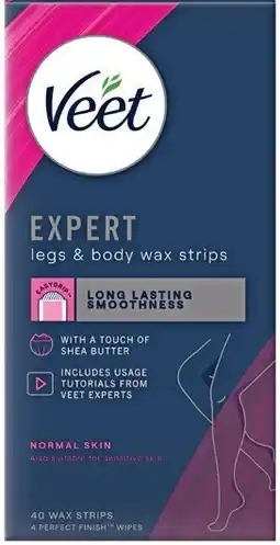 Soul Pattinson Chemist Veet Expert Legs & Body 40 Wax Strips offer
