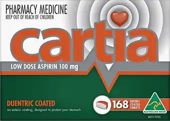 Pharmacist Advice Cartia Low Dose Aspirin 100mg 168 Tablets offer