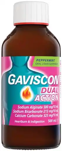 Pharmacist Advice Gaviscon Dual Action Peppermint Oral Liquid Suspension 500mL offer