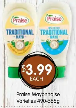 Spudshed Praise Mayonnaise Varieties offer