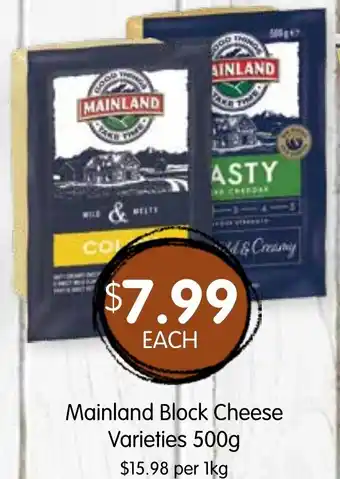 Spudshed Mainland Block Cheese Varieties offer