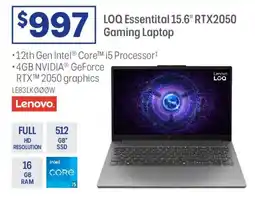 Officeworks Loq essentital 15.6" rtx2050 gaming laptop offer