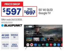 Officeworks 65" 4k qled google tv offer