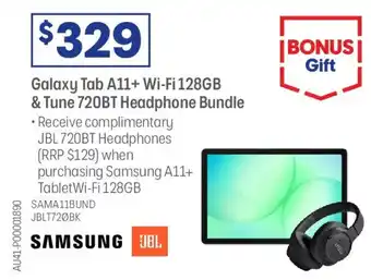 Galaxy tab a11+ wi-fi 128gb & tune 720bt headphone bundle