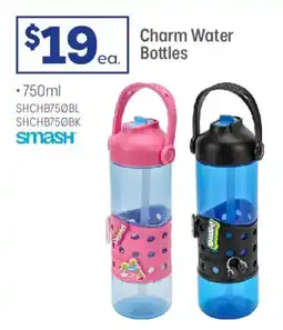 Officeworks Smash Charm Water Bottle Blue and Pink offer