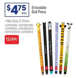 Officeworks Legami Erasable Gel Pen Cat Black offer