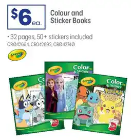 Officeworks Crayola Colour & Sticker Book Bluey offer