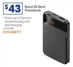Officeworks Cygnett Boost 5K Gen4 Powerbank Black offer