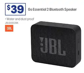 Officeworks JBL Go Essential 2 Bluetooth Speaker Black offer